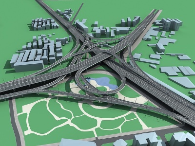 3d立交桥公路桥大桥模型