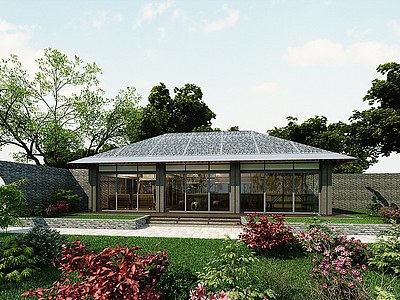 新中式房子别墅模型3d模型