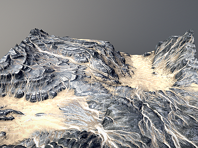 3d现代山脉模型