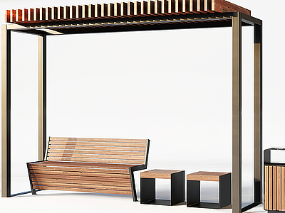 现代户外休息椅模型3d模型