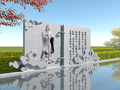 3d中式传统文化雕塑模型