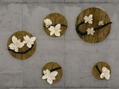 新中式花朵墻飾3d模型