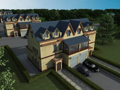 3d现代别墅外观模型