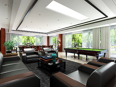 新中式休闲会客厅模型3d模型
