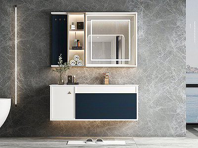 3d现代浴室柜模型