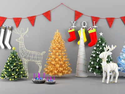3d圣诞树装饰摆件模型