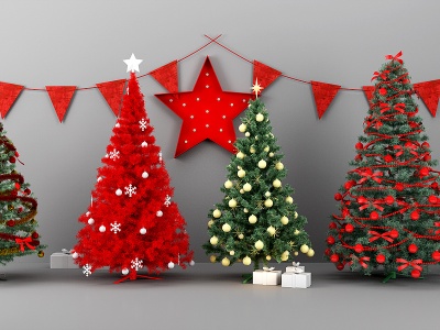 3d现代风格圣诞树装饰摆件模型