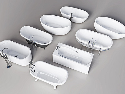 3d现代浴缸浴盆模型