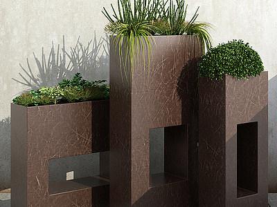 3d现代室内盆栽植物模型
