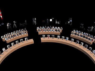 现代多人会议桌模型3d模型