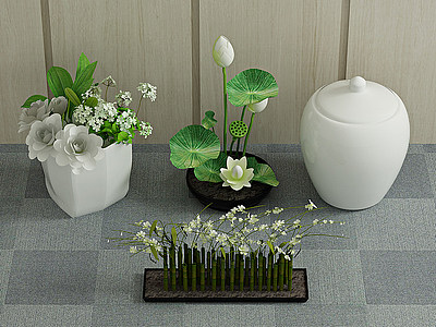 3d现代盆栽植物绿植模型