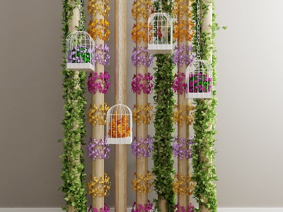 3d现代绿植植物植物墙模型