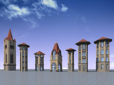 塔楼模型3d模型