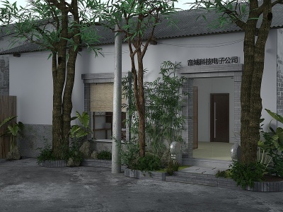 3d中式庭院茶室模型