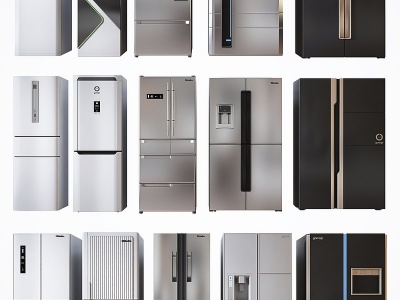 3d现代高档冰箱冷藏柜模型