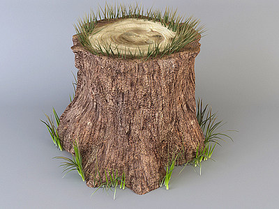 木头树墩树桩模型3d模型