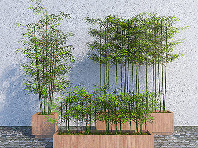 景观竹罗汉竹翠竹园林小品模型