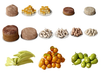 3d现代食物水果模型