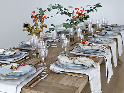 北欧经典餐桌模型3d模型