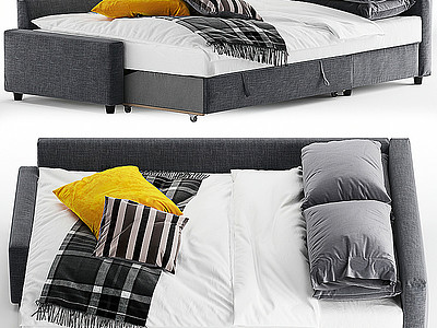 3d现代沙发床模型