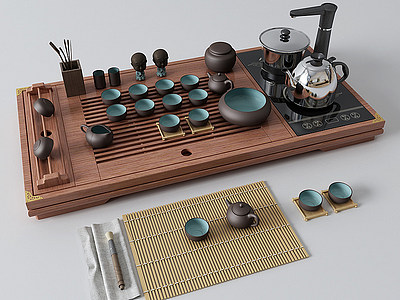 3d中式茶具茶壶模型