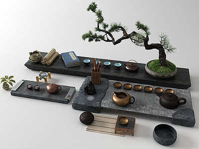 中式茶具茶壺模型3d模型