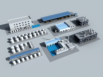3d工业设备厂房仓库车间模型
