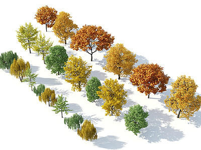 3d树木树木组合<font class='myIsRed'>秋季</font>树木模型