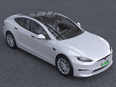 2022款特斯拉新能源汽车模型3d模型