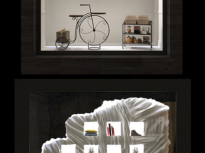 3d现代橱窗橱窗商业橱窗模型