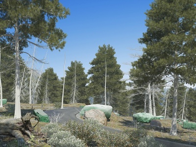 現代森林景觀模型3d模型