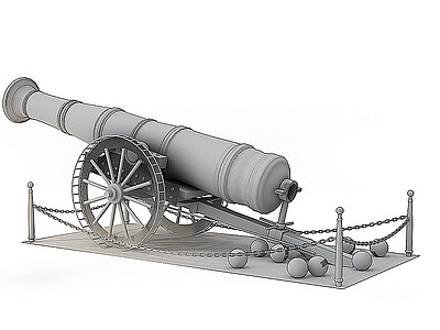 大炮模型3d模型