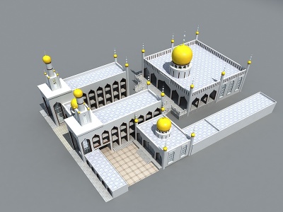 3d传统中式清真寺建筑模型