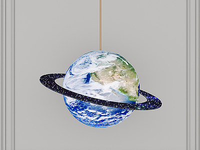 3d现代太空星球吊灯模型