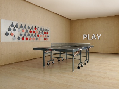 3d现代<font class='myIsRed'>乒乓球</font>室模型