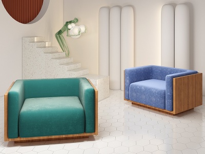 现代单人沙发模型
