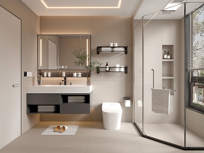 家居卫生间浴室厕所洗手台模型3d模型