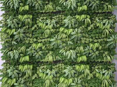 3d现代植物墙藤蔓模型