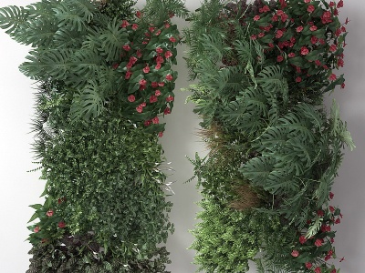 3d现代植物墙藤蔓模型