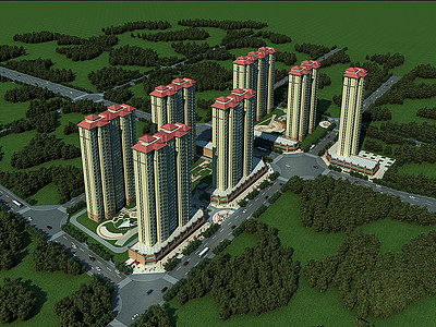 3d中式风格住宅模型