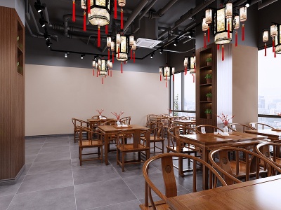中式茶餐厅模型3d模型