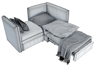 现代风格贵妃椅沙发床模型3d模型