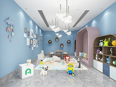3d现代娱乐空间儿童娱乐室模型
