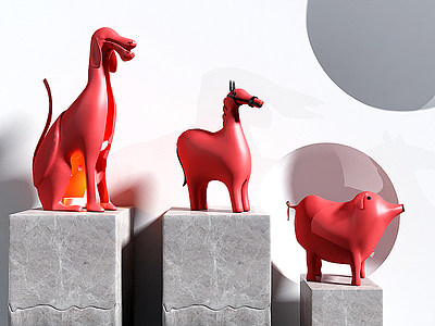 現代雕塑動物雕塑模型3d模型