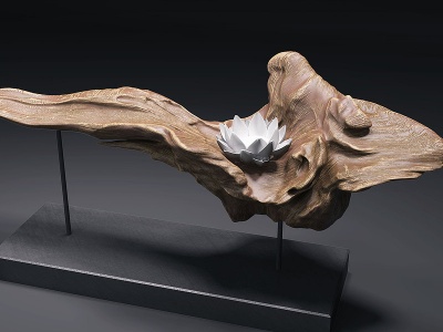 中式石雕雕塑摆件模型3d模型