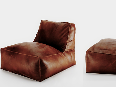 3d现代皮质懒人沙发模型