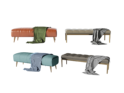 3d现代沙发凳坐凳模型