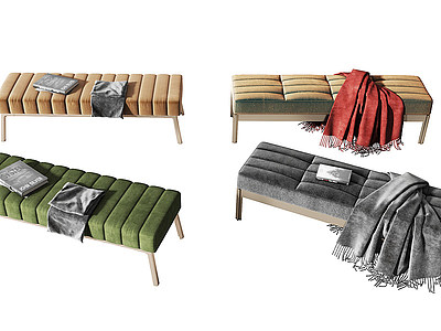 现代沙发凳坐凳模型