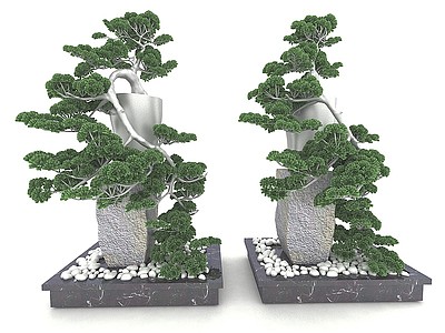 3d新中式风格植物模型