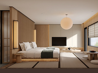 日式酒店客房模型3d模型
